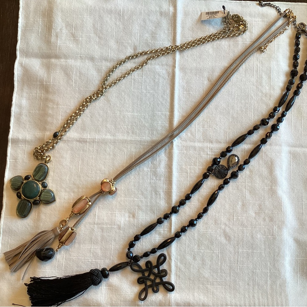 Chico's Gold and Black Necklace Trio